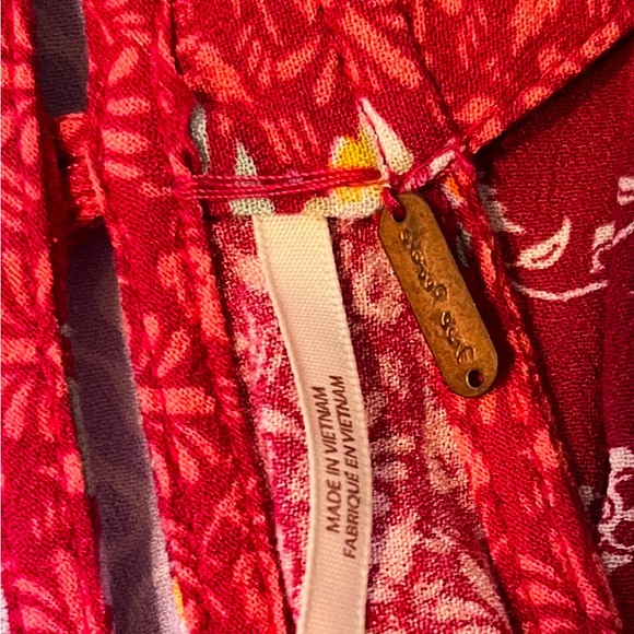 Free People Red Floral halter type top - Picture 4 of 4